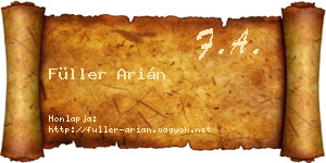 Füller Arián névjegykártya